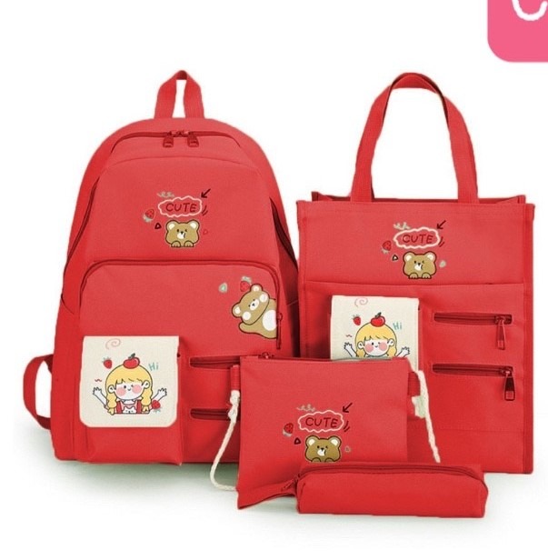 SET BALO NỮ 4 gấu cute cô bé táo cb84