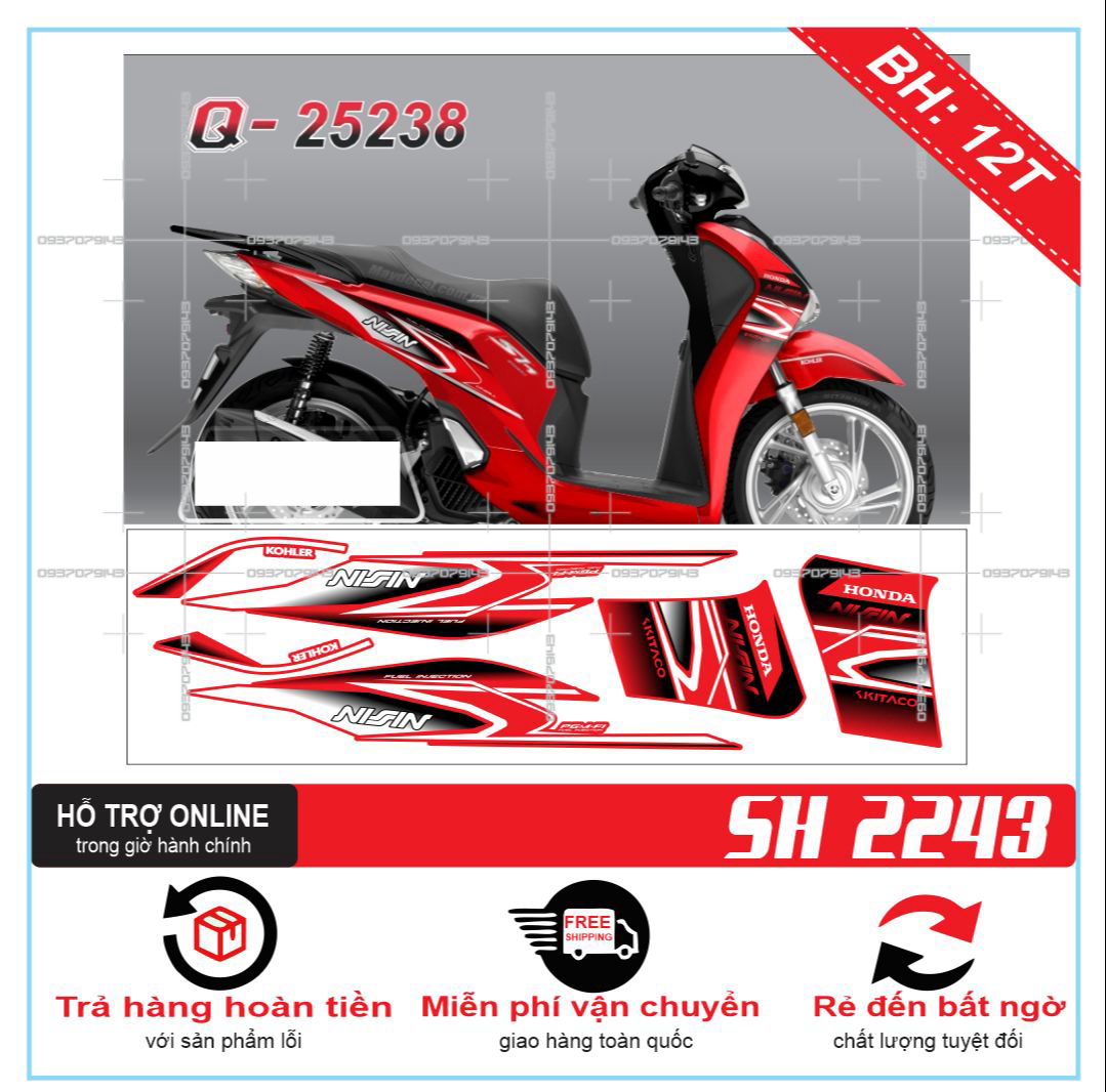 TEM RỜI SH 2019 DÁN XE ĐỎ