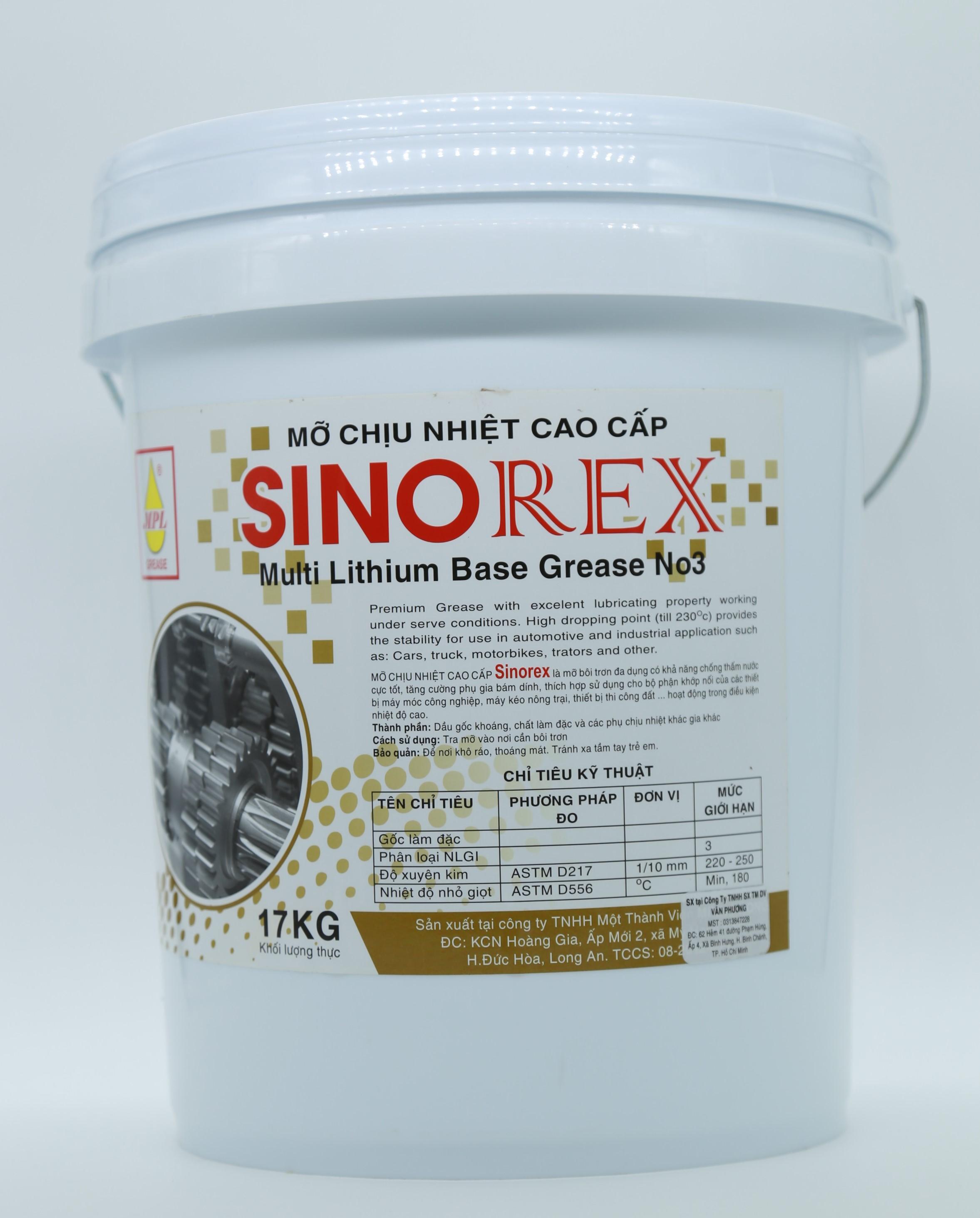[HCM]Mỡ chịu nhiệt Sinorex lon 400g