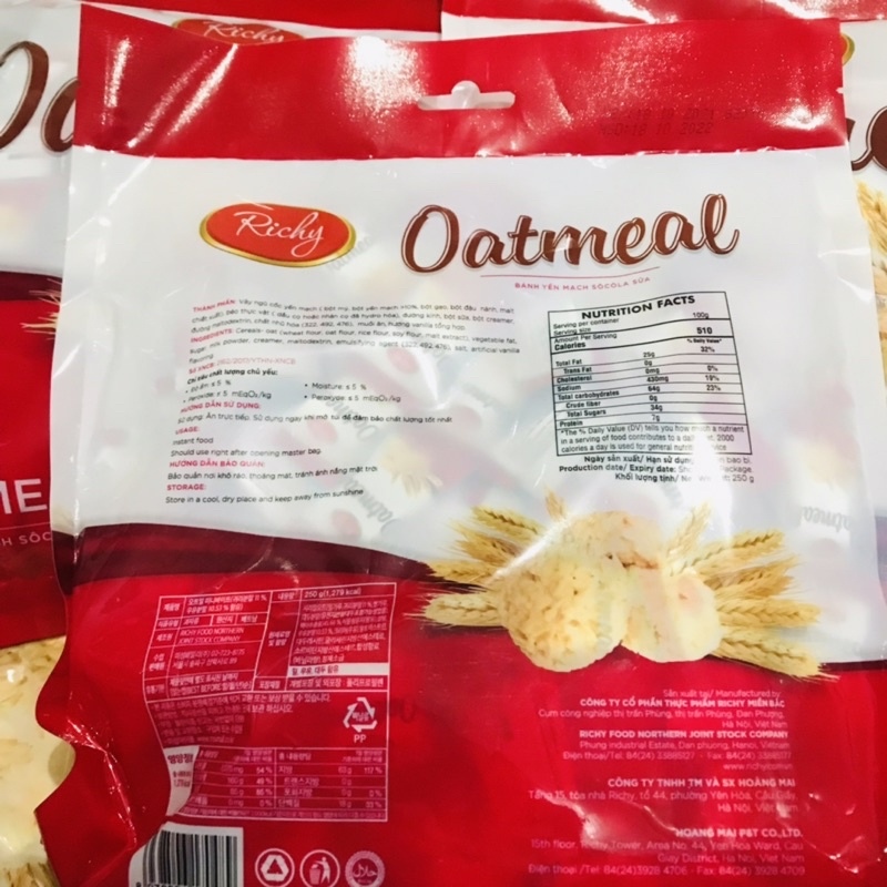 卍✷ BÁNH YẾN MẠCH OATMEAL RICHY 250G
