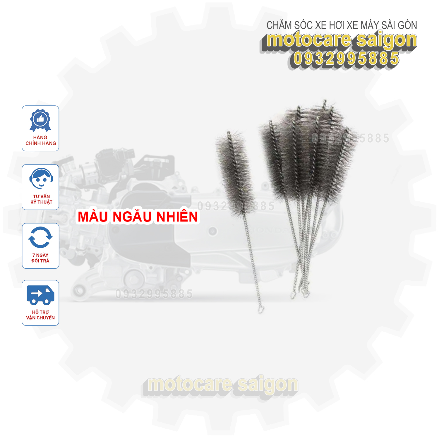 [HCM] 2cái Cọ rửa xe cọ đuôi chó rửa vệ sinh đầu bò lốc máy-Loại lớn-