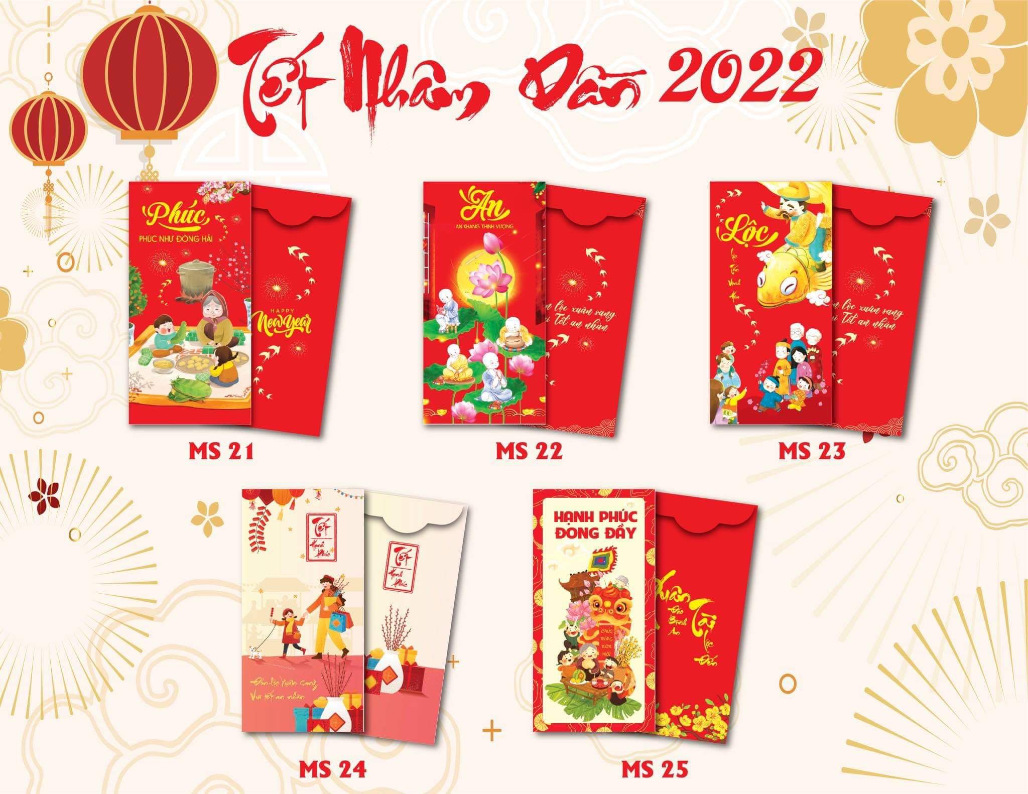 Combo 50 chiếc lì xì mẫu mã mới nhất năm 2023