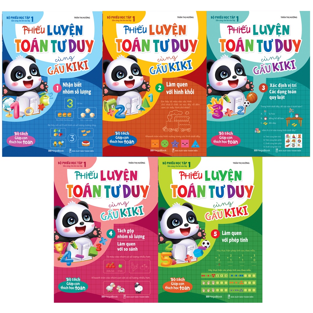 Sách Combo Phiếu luyện toán tư duy cùng Gấu Kiki - Megabook
