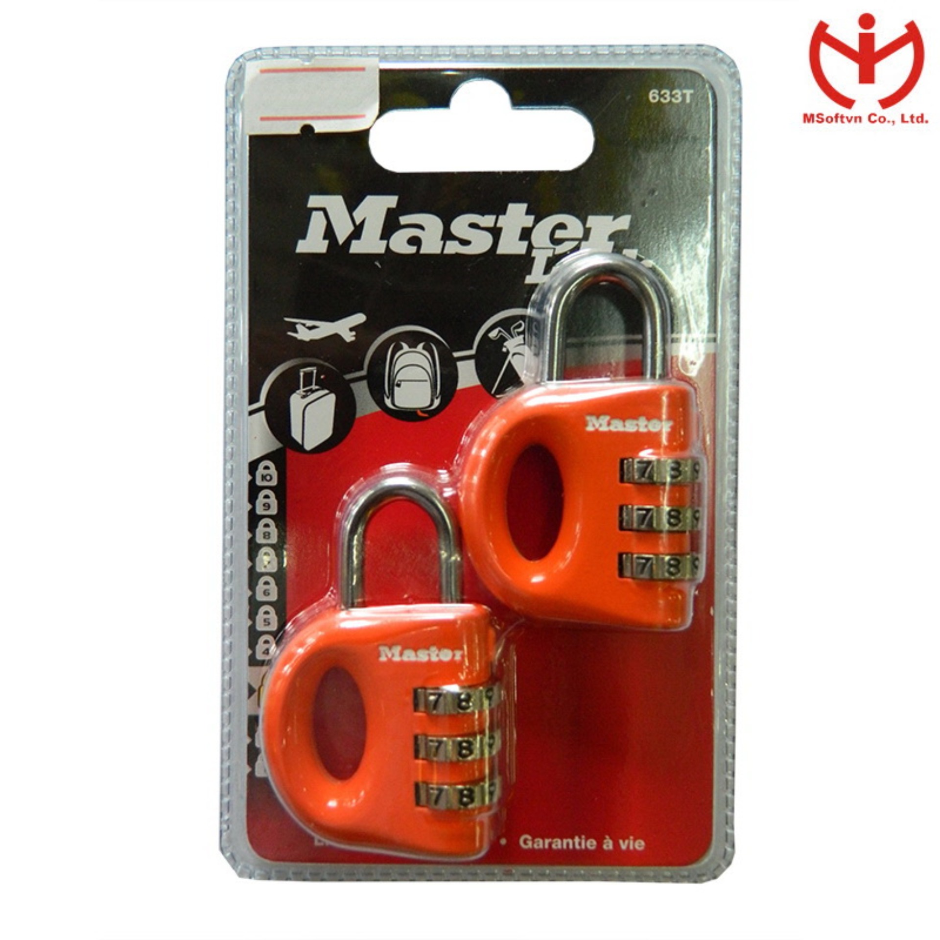 Bộ 2 ổ khóa số Master Lock 633 EURT khóa vali hành lý - MITISHOP