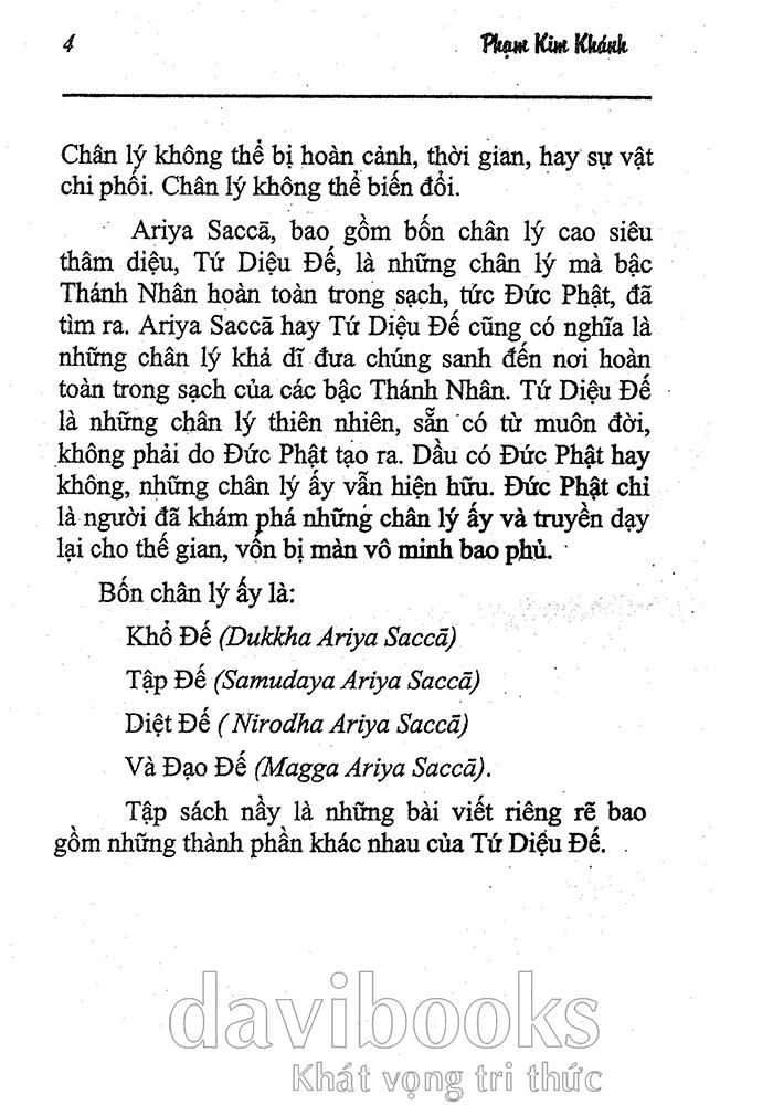 Sách Tứ Diệu Đế – Phạm Kim Khánh