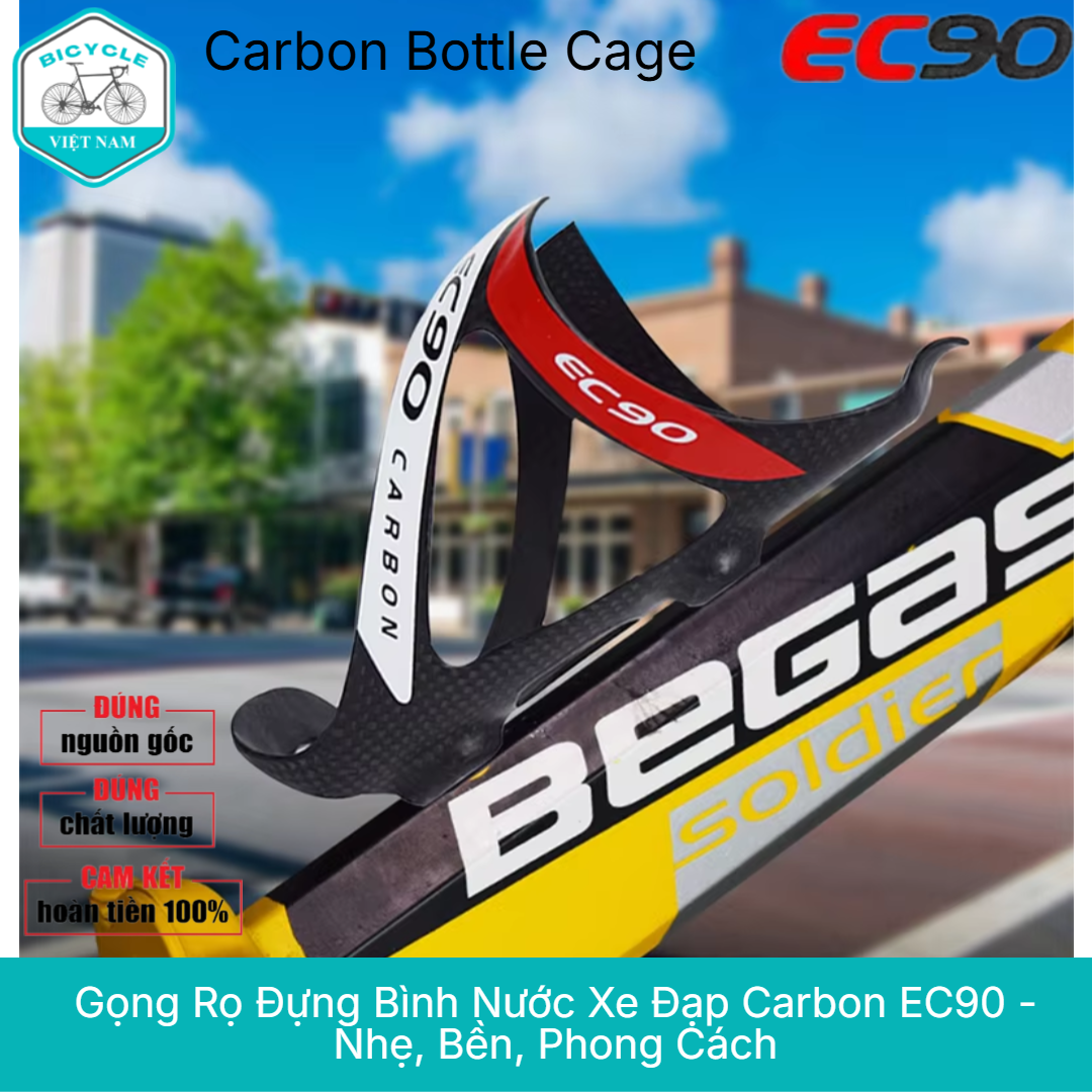 Gọng Rọ Đựng Bình Nước Xe Đạp Carbon EC90 Siêu Nhẹ 25g – Thiết Kế Thể Thao Cao Cấp