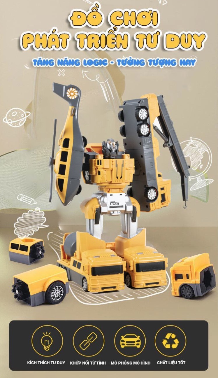 Bestmart - Bộ Robot mô hình Magnetic CITY ENGINEERING 21pcs
