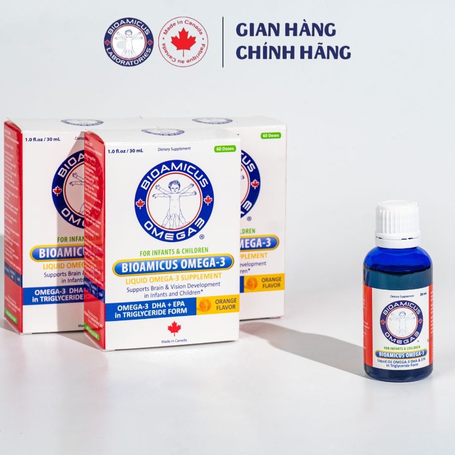 Bổ sung DHA cho bé Bioamicus DHA Omega 3 lọ 30ml
