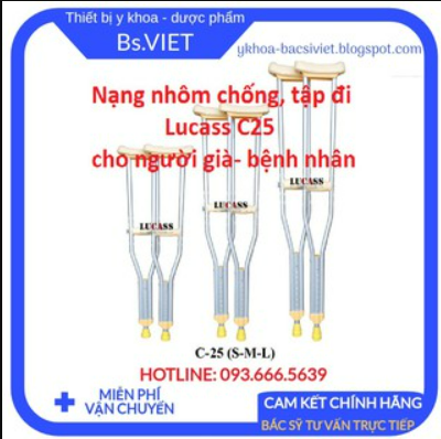 Nạng chống nách hợp kim nhôm cao cấp Lucass C25 - 1 Chiếc Size M