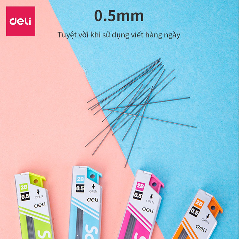 Ruột chì kim 0.5/0.7mm 2B 7003/7004 (Deli)
