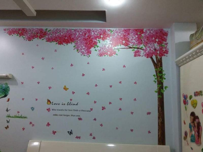 Decal dán tường cây hoa anh đào cớ lỡn
