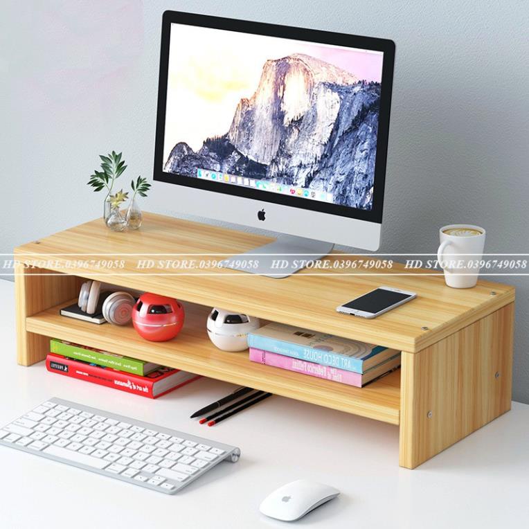 KỆ ĐỂ SÁCH - KỆ MÁY TÍNH - DECOR LẮP GHÉP - 2 TẦNG