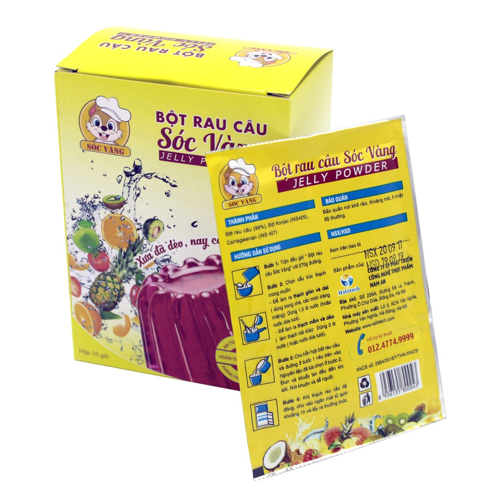 Bột Rau Câu Sóc Vàng Hộp 10 Gói