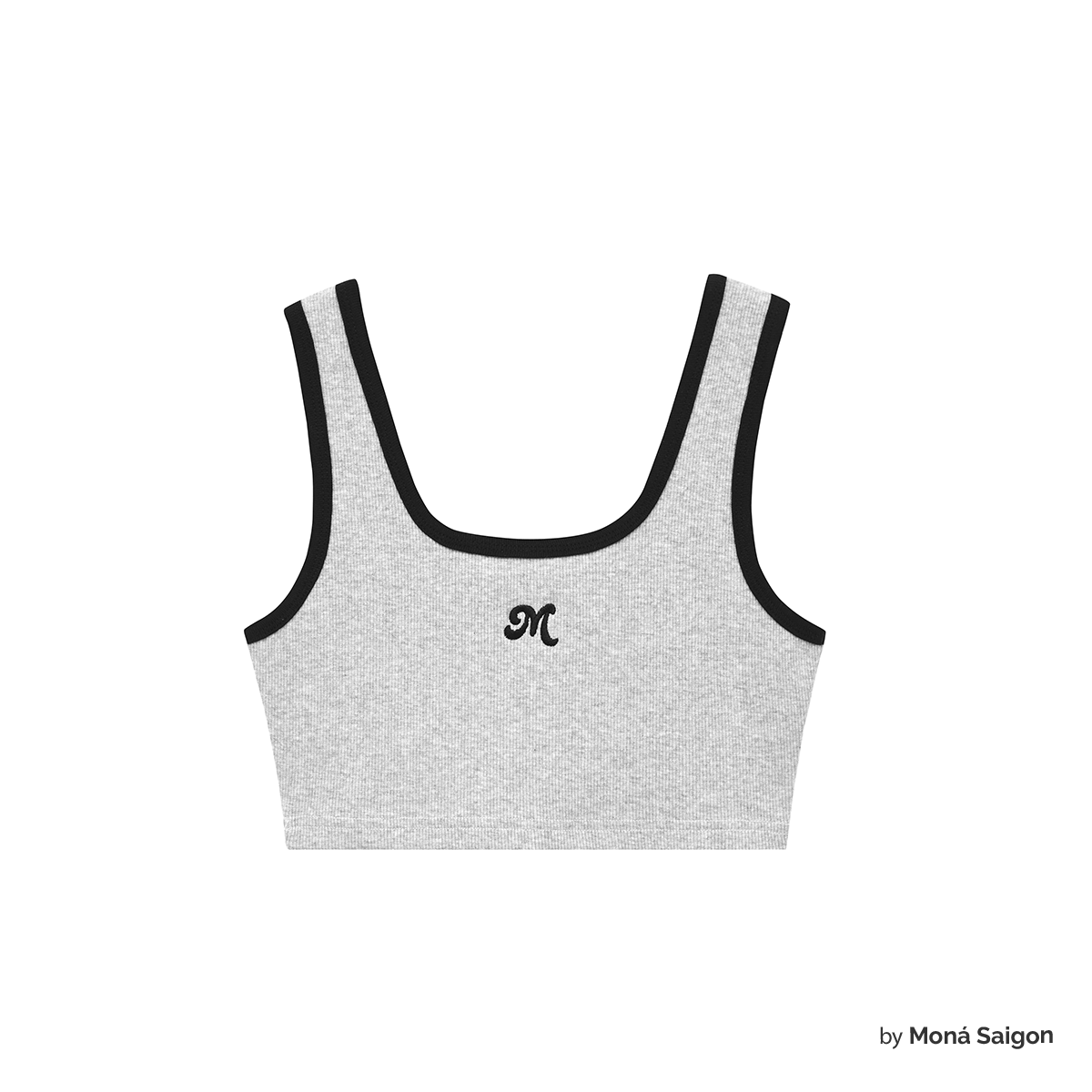 [VOUCHER 12%/149K] Áo croptop thun gân MONÁ - KABI XÁM