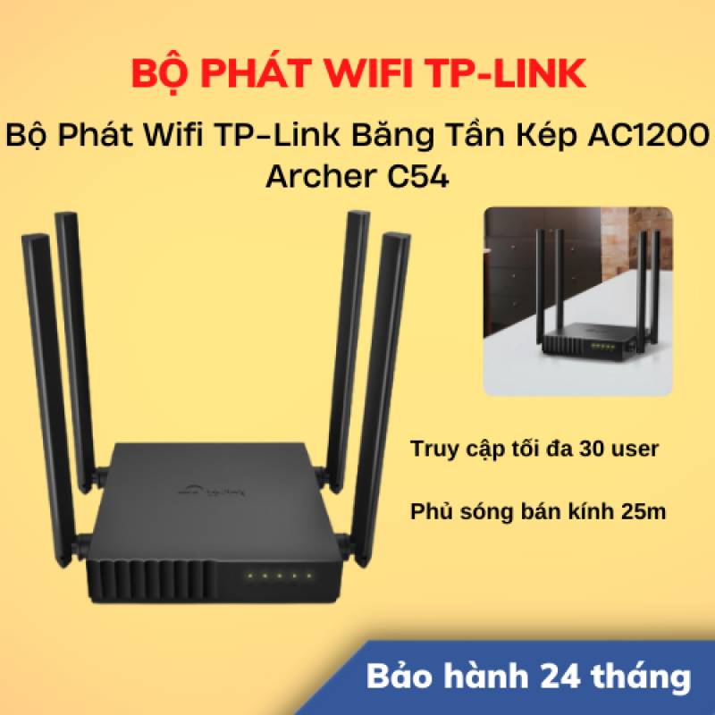 [Hoả Tốc 4h - HCM] Bộ Phát Wifi TP-Link Băng Tần Kép AC1200 Archer C54 | Hàng Chính Hãng | Bảo Hành 24 Tháng | LSB Store