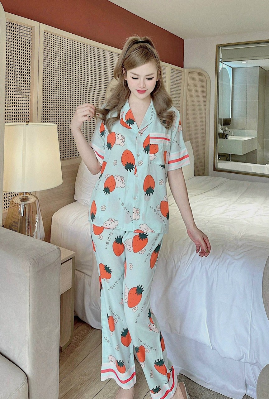 Đồ bộ mặc nhà cộc dài mango mềm mịn mát đẹp 114
