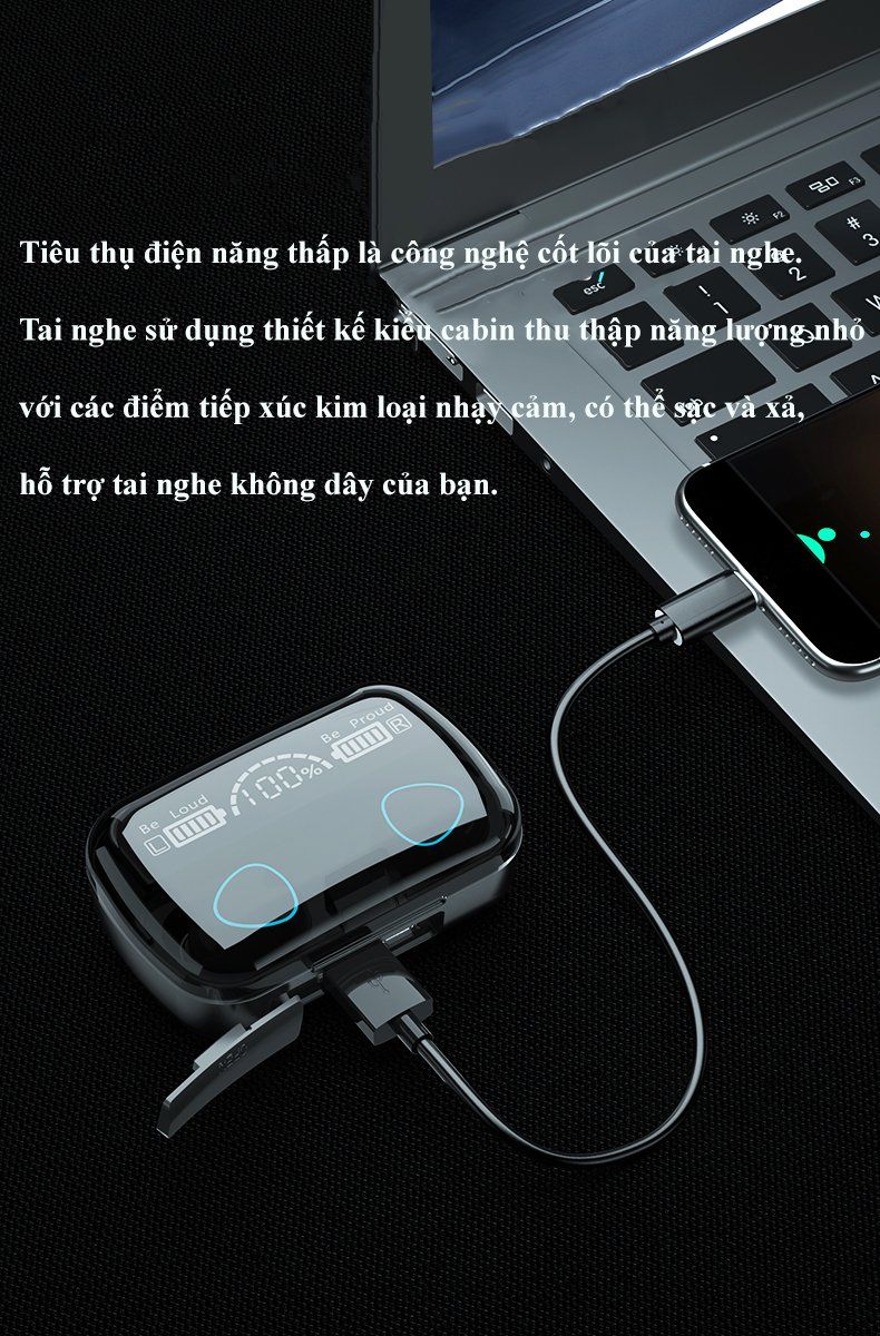 Tai Nghe Bluetooth Không Dây M10 Pro Pin Cực Trâu Nghe Nhạc Cực Hay Chơi Game Cực Đã Tai Nghe Không Dây ,Tai Nghe Bluetooth 5.1 Bảo Hành 12 Tháng