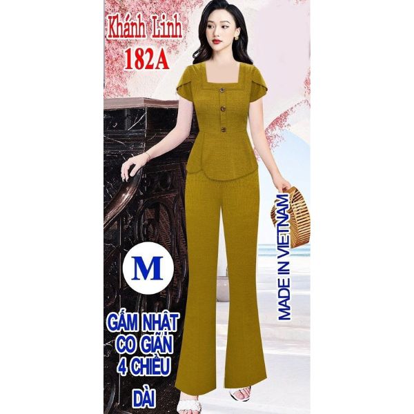 Đồ Nữ Quần Dài ống Bas Vải Gấm Nhật ( M 182a)