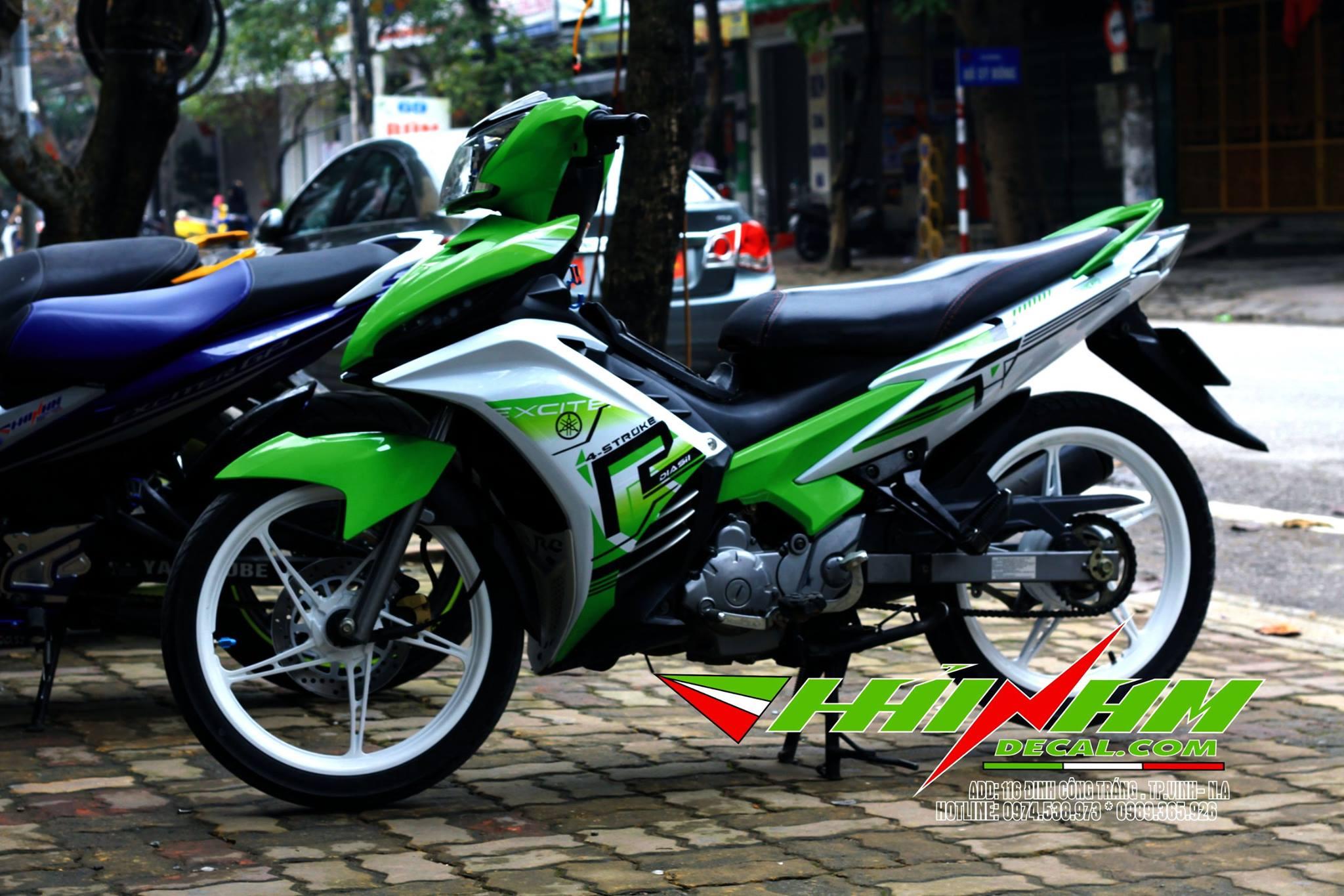 Tem Trùm Exciter 135 Xanh Lục Trắng