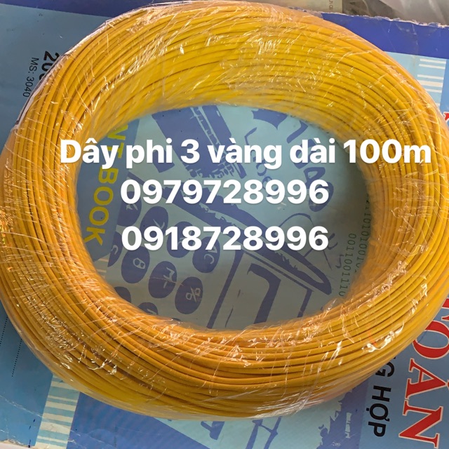 Dây điện 0.3ly vàng dài 100m