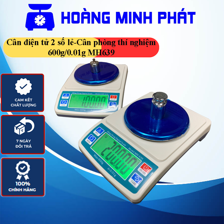 Cân điện tử phân tích, cân 2 số lẻ mh639 600g/0.01g