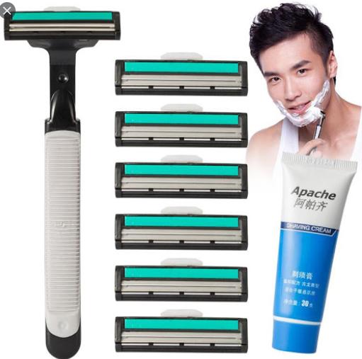 [ COMBO 36 LƯỠI DAO KÉP + 1 CÂY CẠO + 1 TUÝP KEM CẠO ] - COMBO 36 LƯỠI DAO CẠO RÂU