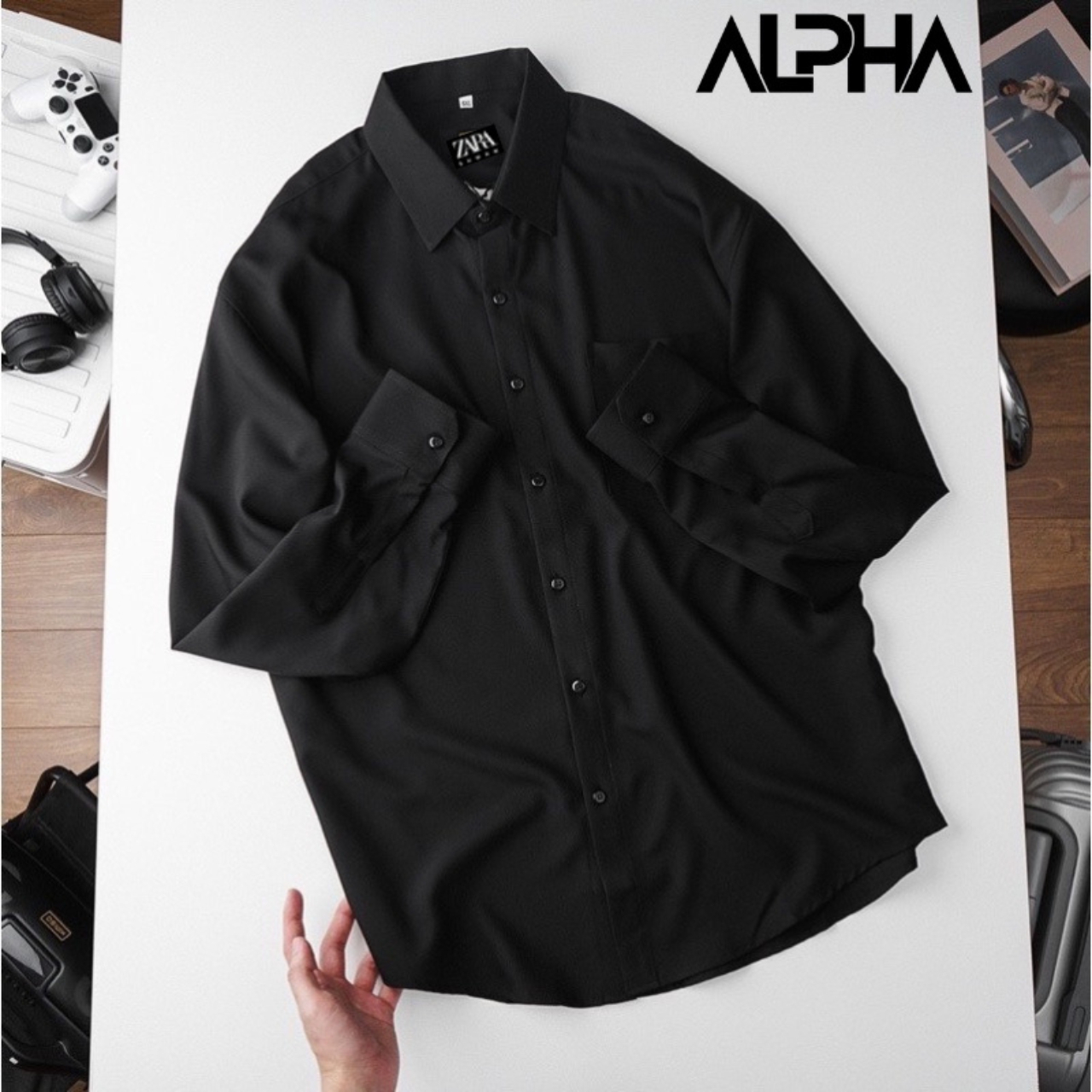 Áo Sơ mi nam GEN ALPHA,CHẤT LIỆU KATE LỤA, Sơ mi lụa 1 túi ngực công sở GEN124