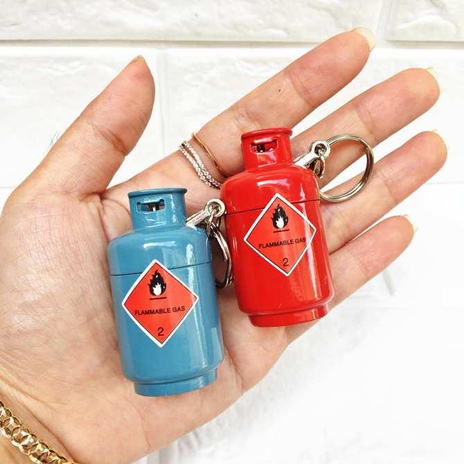 [ hcm ] Bật lửa hột quẹt bình ga mini độc lạ siêu phẩm đáng yêu kiêm móc khóa
