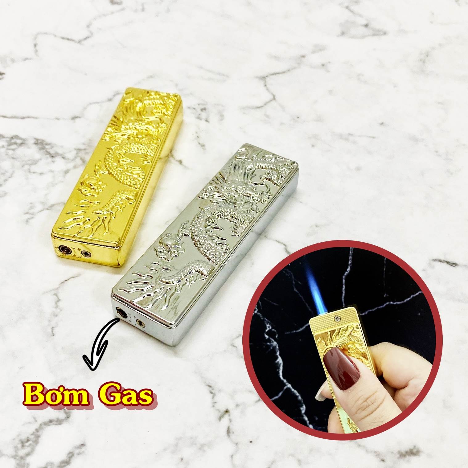 BẬT LỬA KHÈ - TRƯỢT HÌNH RỒNG (CÓ HỘP) - (XÀI GAS)
