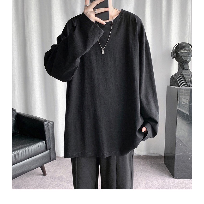 Áo Phông Tay Dài Unisex Phom Rộng