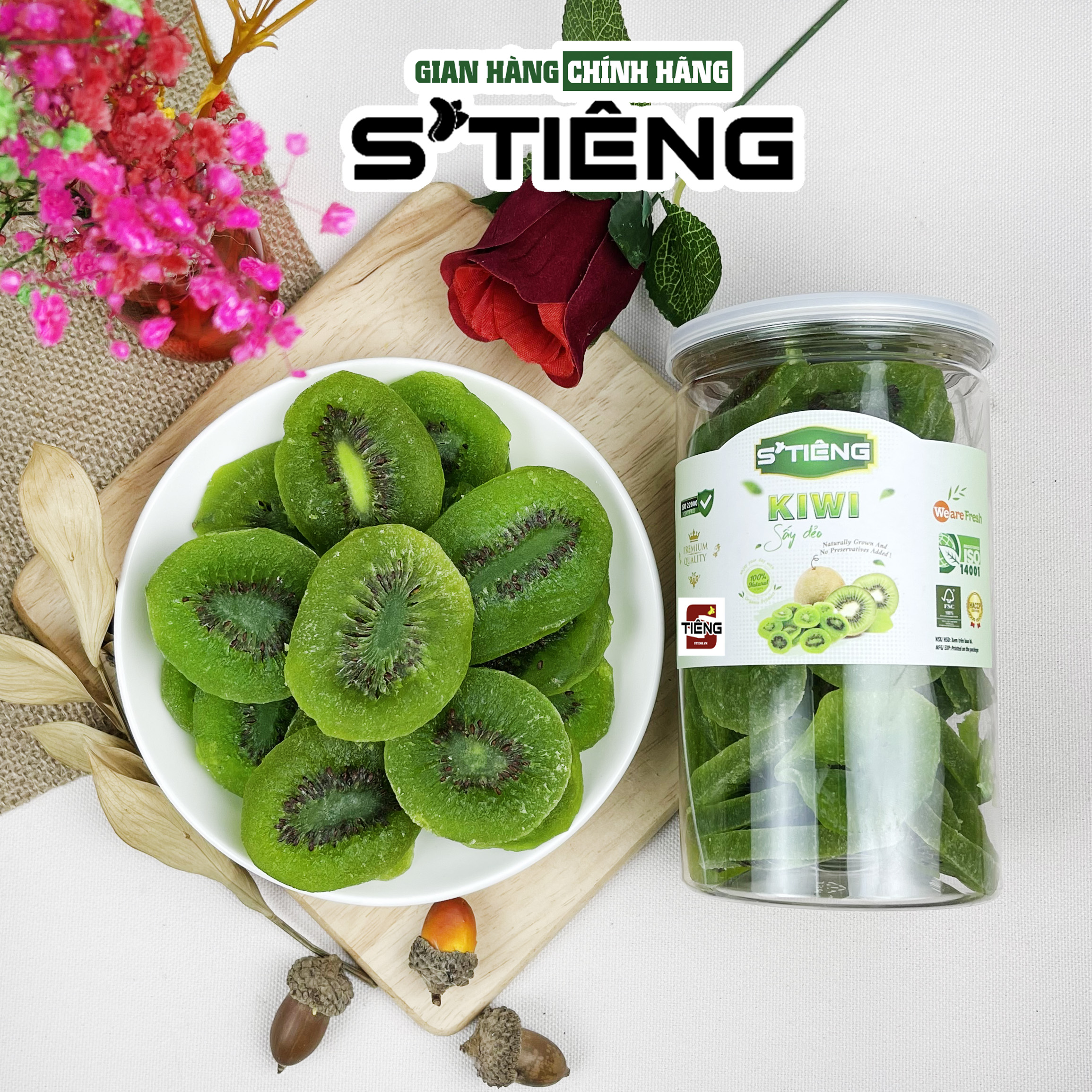 Kiwi Sấy Dẻo Đà Lạt STIÊNG Chua Ngọt