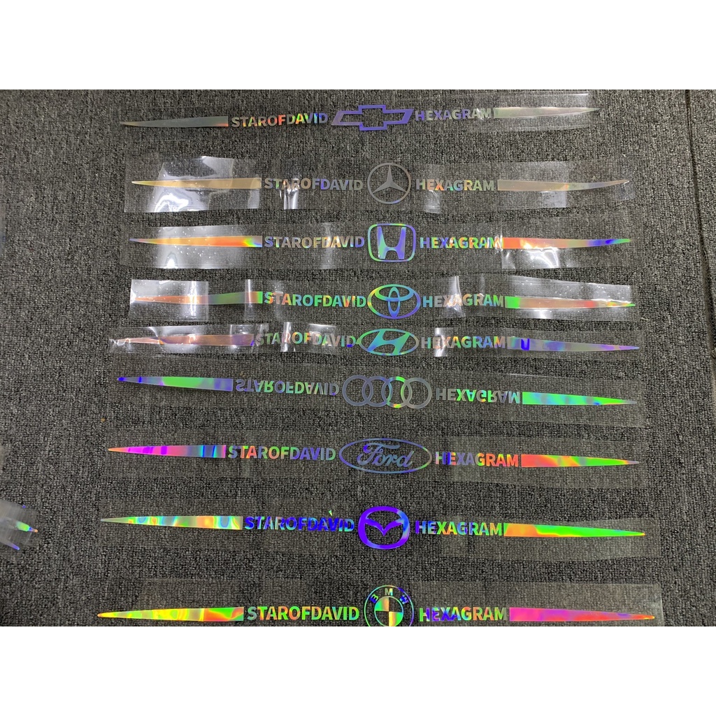 Miếng dán Logo phản quang Lazer nhiều màu độc đáo dài 65cm