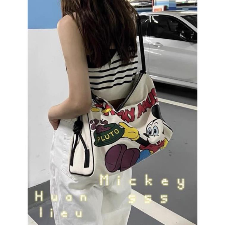 Túi xách nữ túi vải mickey siêu to 41x28x14cm đi du lịch siêu đẹp