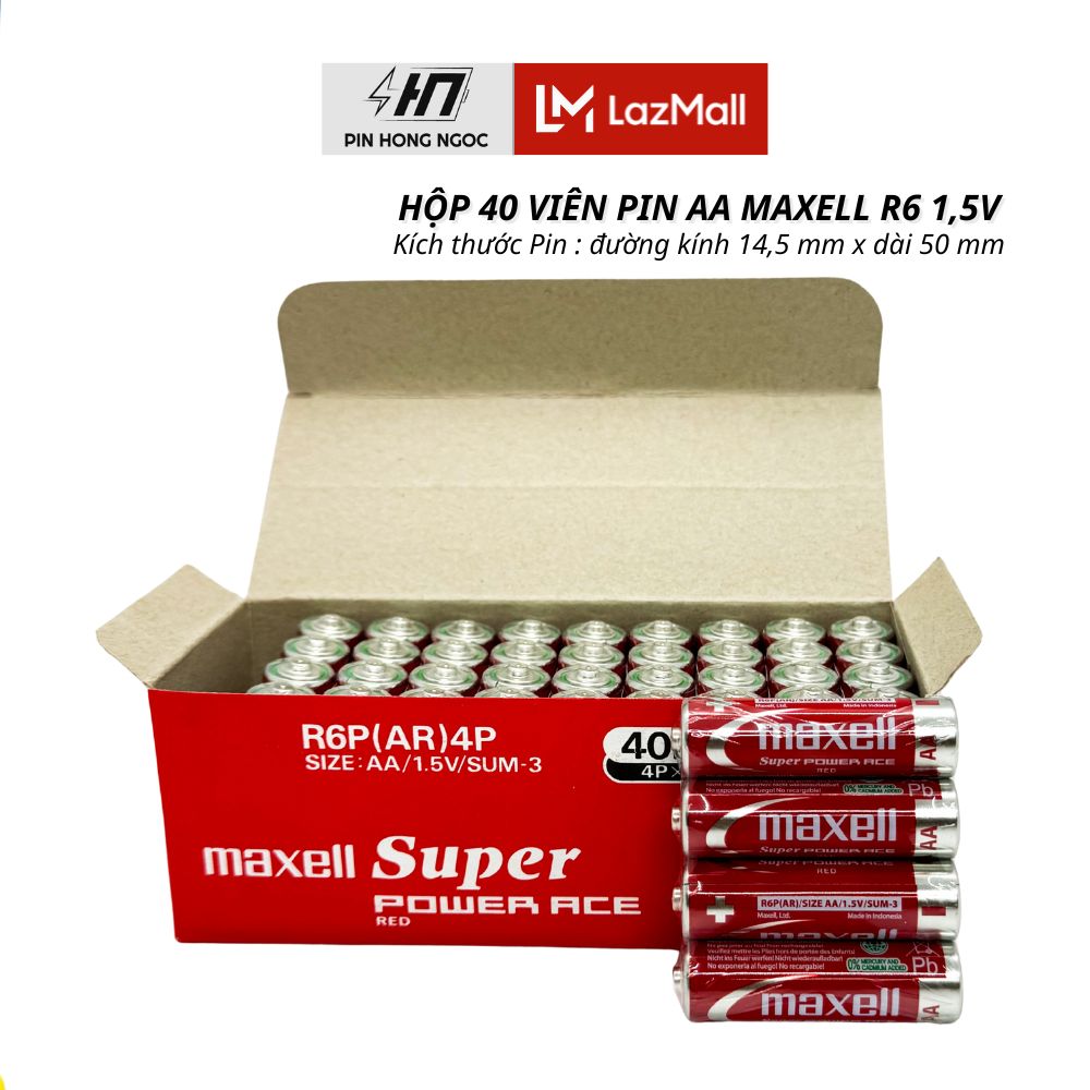 Hộp Pin AA ( Pin Tiểu ) Maxell 1,5V Siêu Bền - Hàng nhập khẩu