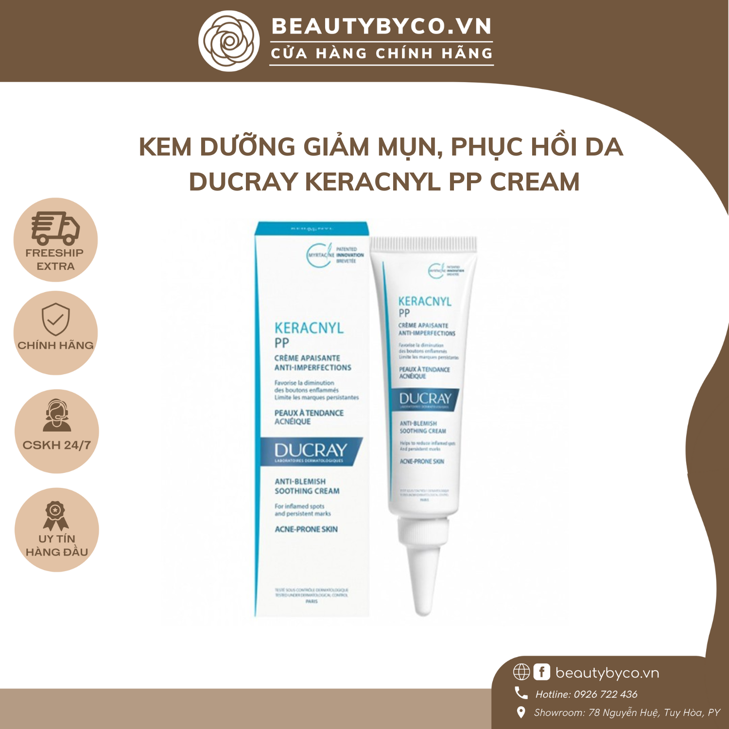 Kem dưỡng Ducray Keracnyl PP Cream 30ML - Beautybyco