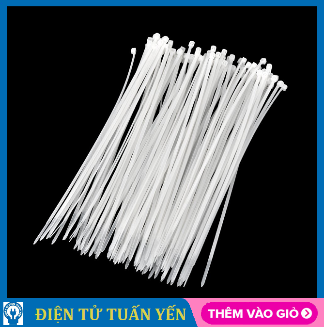 Bịch 100 sợi dây rút nhựa màu trắng nhiều kích cỡ (10cm-15cm-20cm-25cm-30cm-40cm-50cm)
