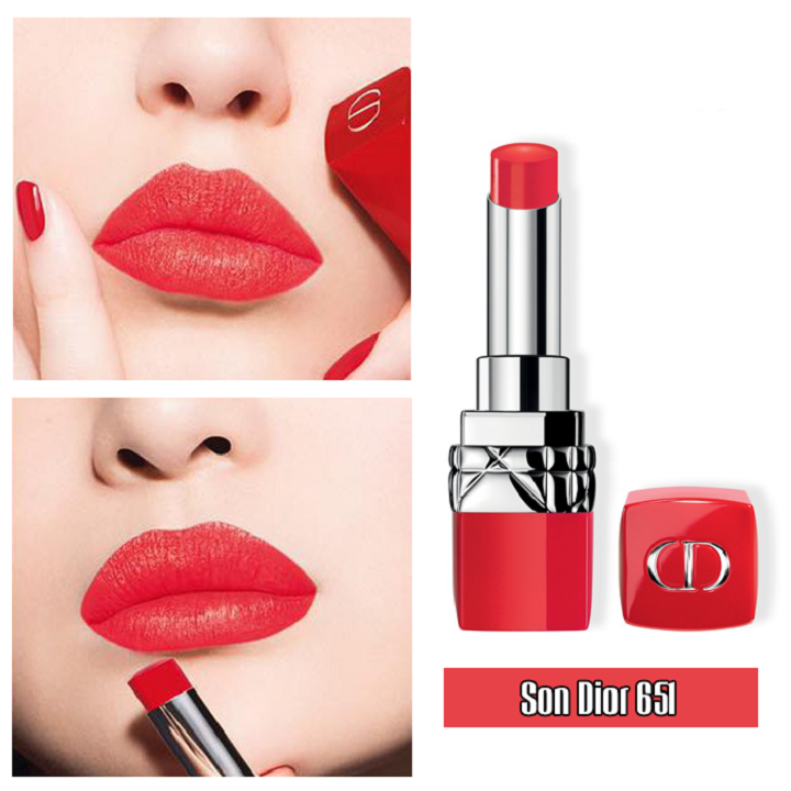 [HCM]Son rouge dior 651 ultra fire màu đỏ cam