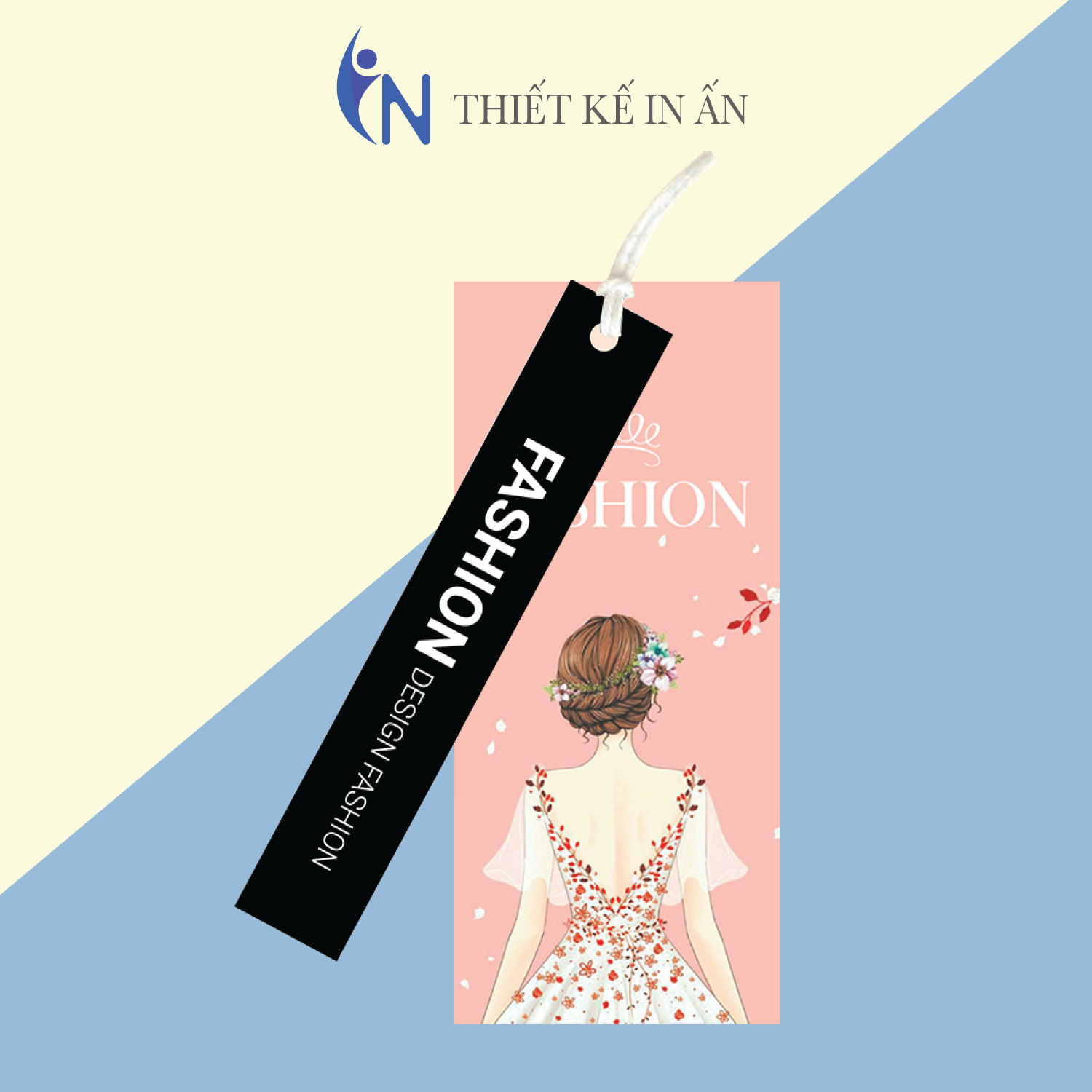 [HCM]Mác quần áo Tag nhãn quần áo  IN GIÁ RẺ cho shop bán hàng quần áo thời trang bìa cứng cán màng chất lượng cao- Set Gói 100 bộ - size 3.6x9cm và 1.5x9cm