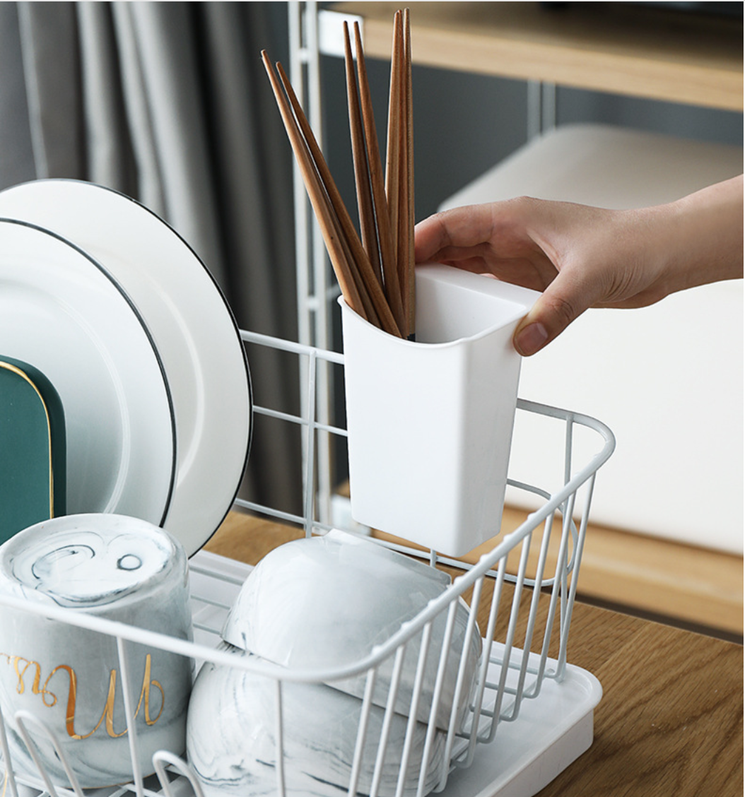 Worldmart - Kệ úp chén, dĩa, đũa, ly ráo nước WhiteKitchen & Drain