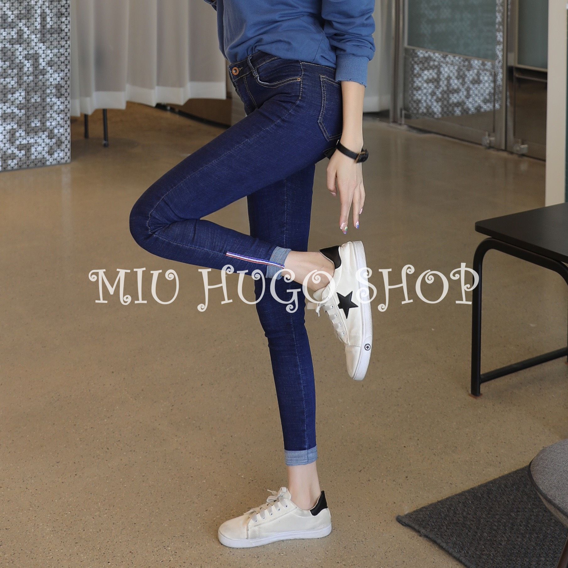 Quần jean nữ co giãn tốt tnn 064-2 hoặc áo thun trơn
