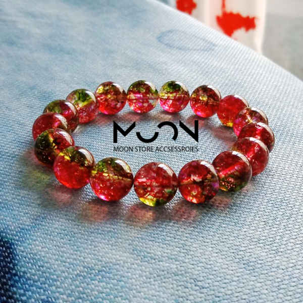 [HCM]Vòng tay handmade vòng tay phong thủy đá ưu linh 2 màu hồng xanh rêu (hình shop tự chụp) - moon store acc