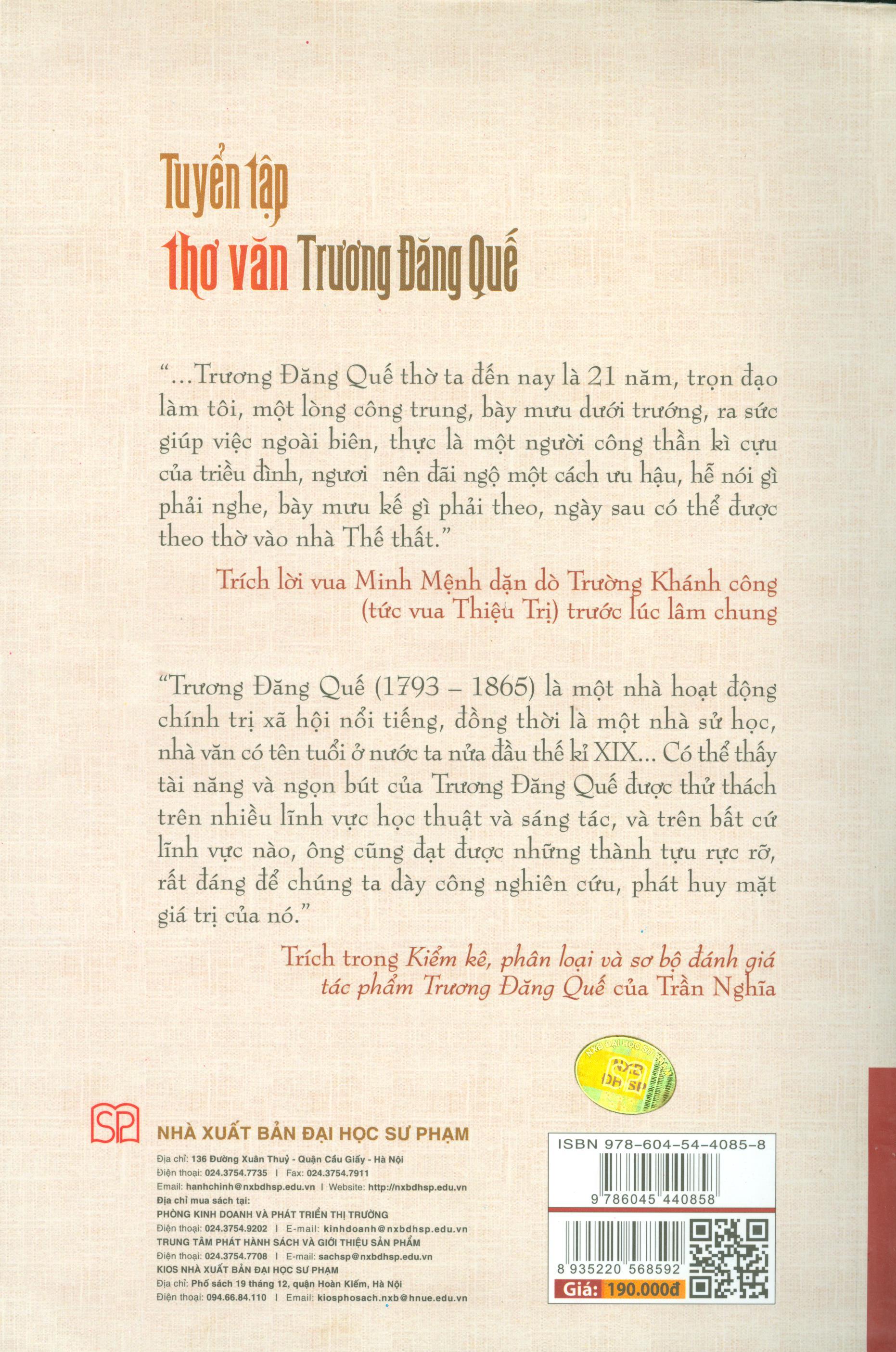Tuyển Tập Thơ Văn Trương Đặng Quế