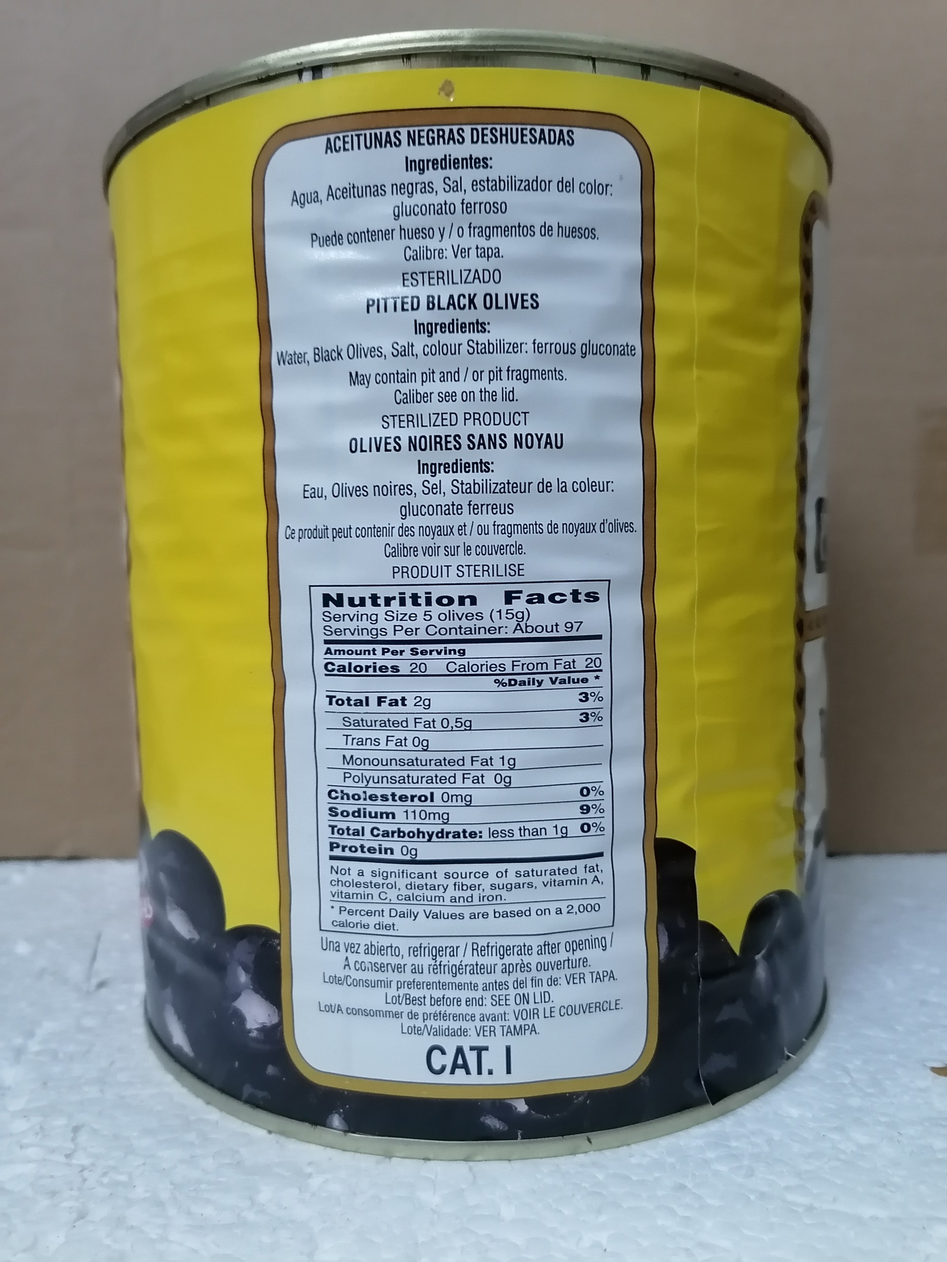 [Hộp lớn 3Kg – NGUYÊN TRÁI TÁCH HẠT] QUẢ Ô LIU ĐEN [Spain] YBARRA Pitted Black Olives (atu-hk5)