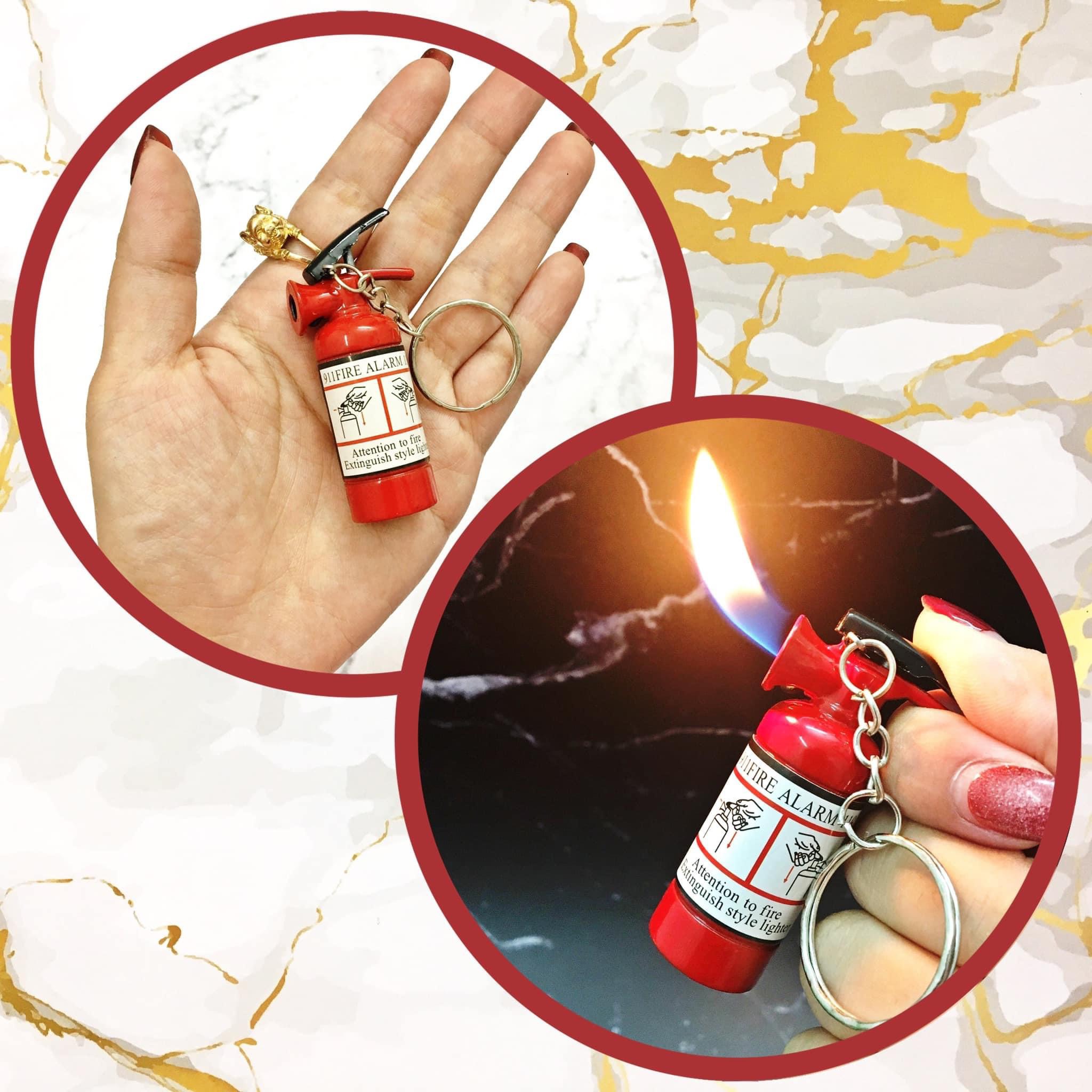 BẬT LỬA MÓC KHÓA HÌNH BÌNH CHỮA CHÁY (KIM LOẠI) - (XÀI GAS)