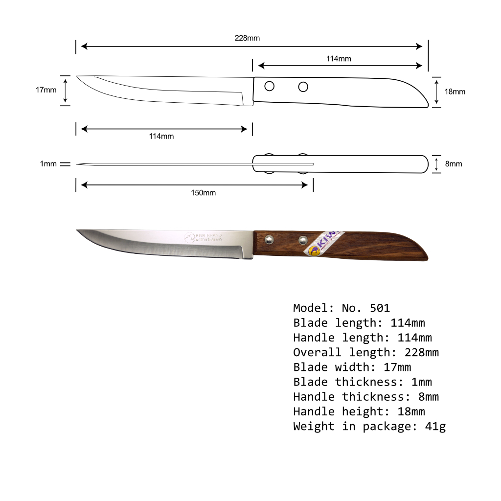 Dao Kiwi Thái Lan 501 502-cán gỗ