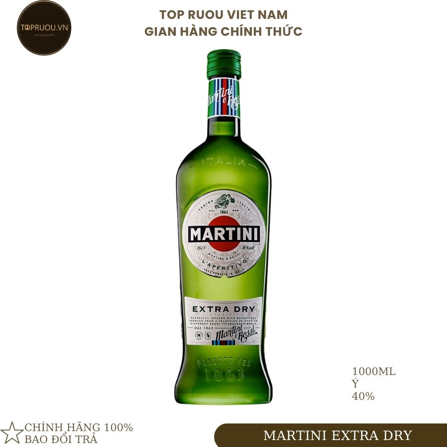 [TopRuouVietNam] Rượu Mùi Martini Extra Dry 1000ml [Hàng Thật]