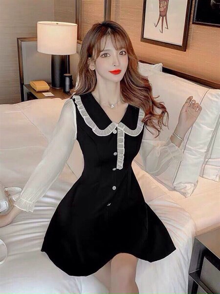 [HCM]Đầm kate phối tay lưới nhẹ nhàng