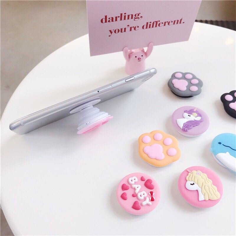 Giá Đỡ Popsocket Silicon Hình Thú Dễ Thương Tiện Lợi