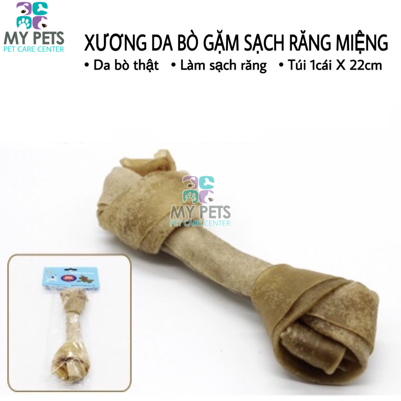 Xương da bò cao cấp dành cho chó gặm sạch răng, khử mùi hôi miệng - Túi 1 chiếc 20cm
