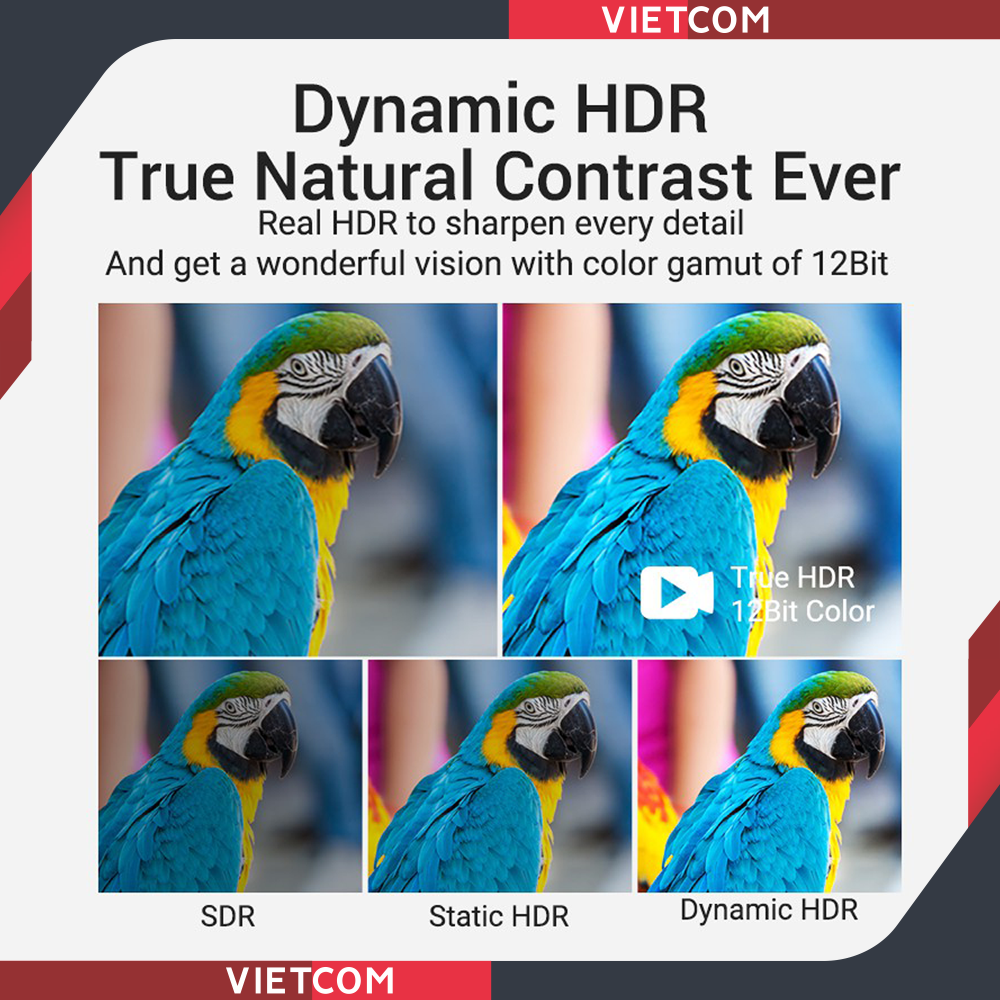 Cáp HDMI 2.1 Tốc độ cao 48Gbps 8K/60Hz Dynamic HDR - eARC - Hãng Vention 2M